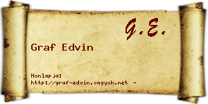 Graf Edvin névjegykártya